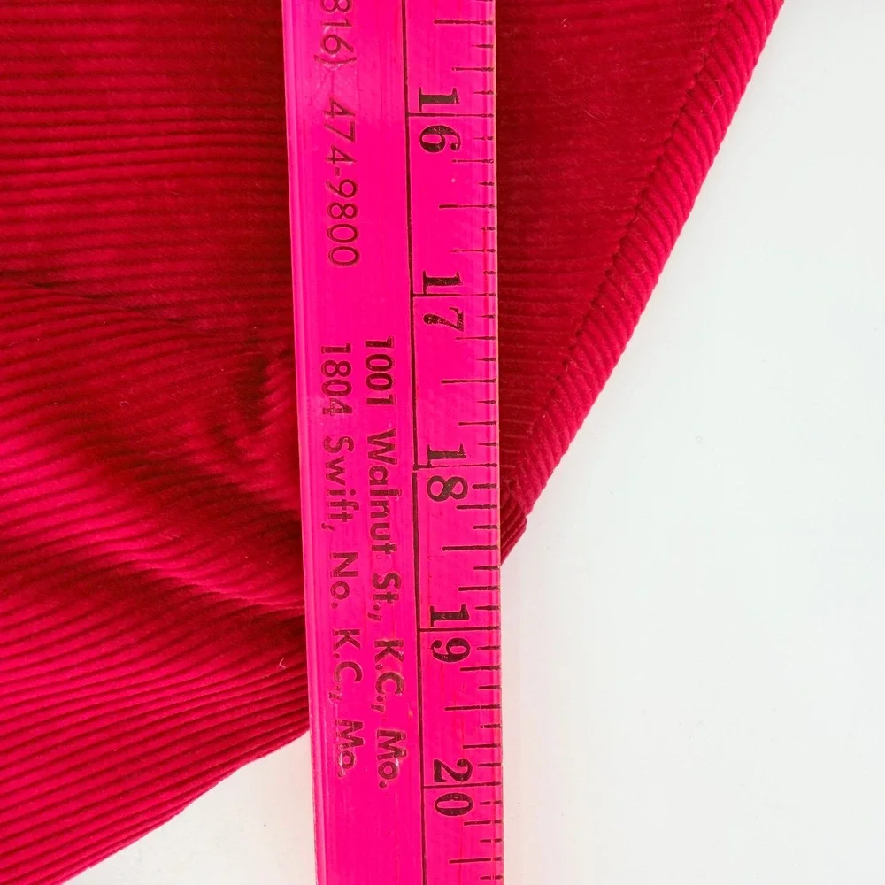 Saddlebred Mens 40R Red Corduroy Blazer Two Button Gingham Lined Sport Coat